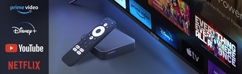 "STRONG - ADNROID TV BOX 9.0 NETFLIX COMANDI VOCALI LEAP-S3-nero"