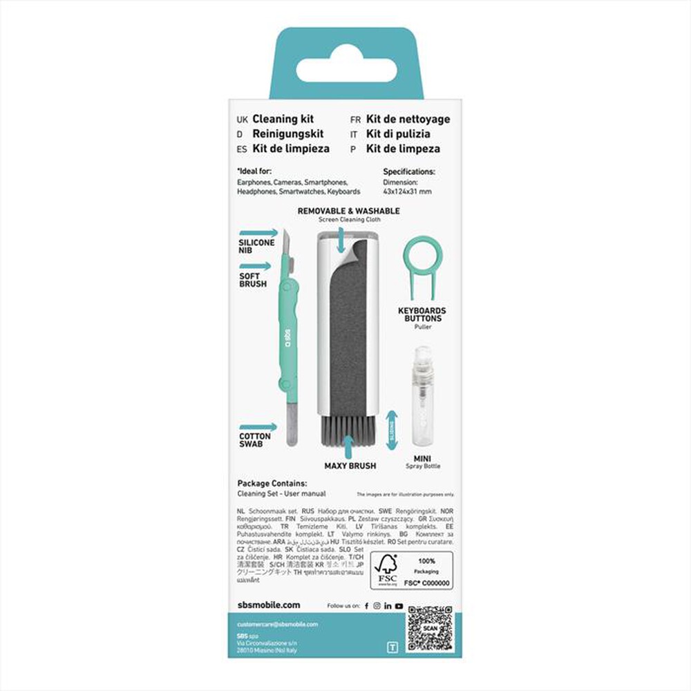 "SBS - Set pulizia auricolari TEEARCLEANSETMULTI-Bianco"