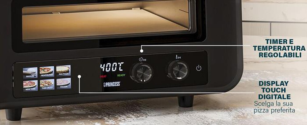 Immagine del prodotto PRINCESS - 112780 - FORNO PER PIZZA PRO MAX-Nero / Metallo