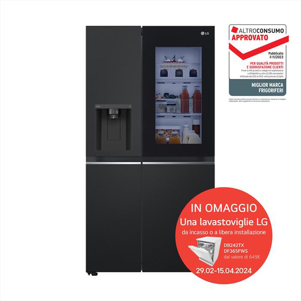 "LG - Frigorifero side by side GSGV80EPLL InstaView - E-Black"