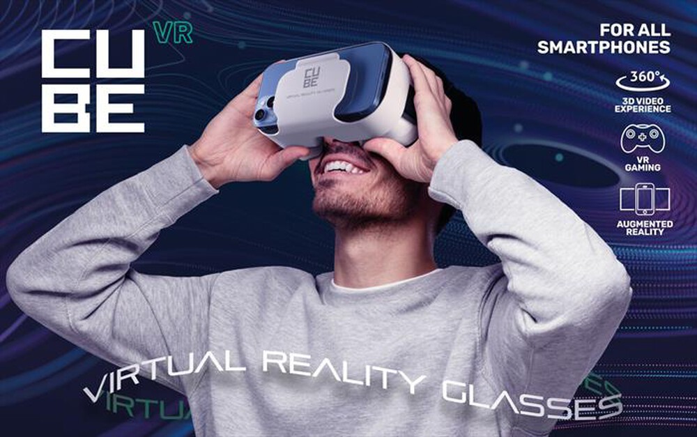 Immagine del prodotto TECH POP - Visore di Realt&agrave; Virtuale per smartphone CUBE VR-Nero, Bianco