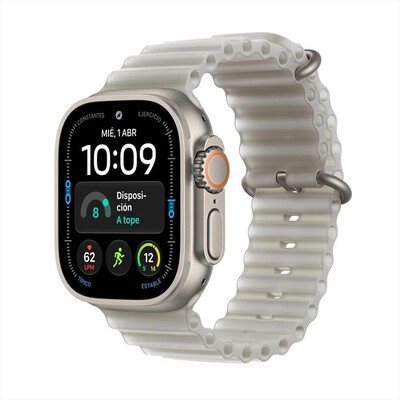 APPLE - Watch Ultra 4 GPS + Cellular 49mm Titanio-Ocean Band Grigio traslucido