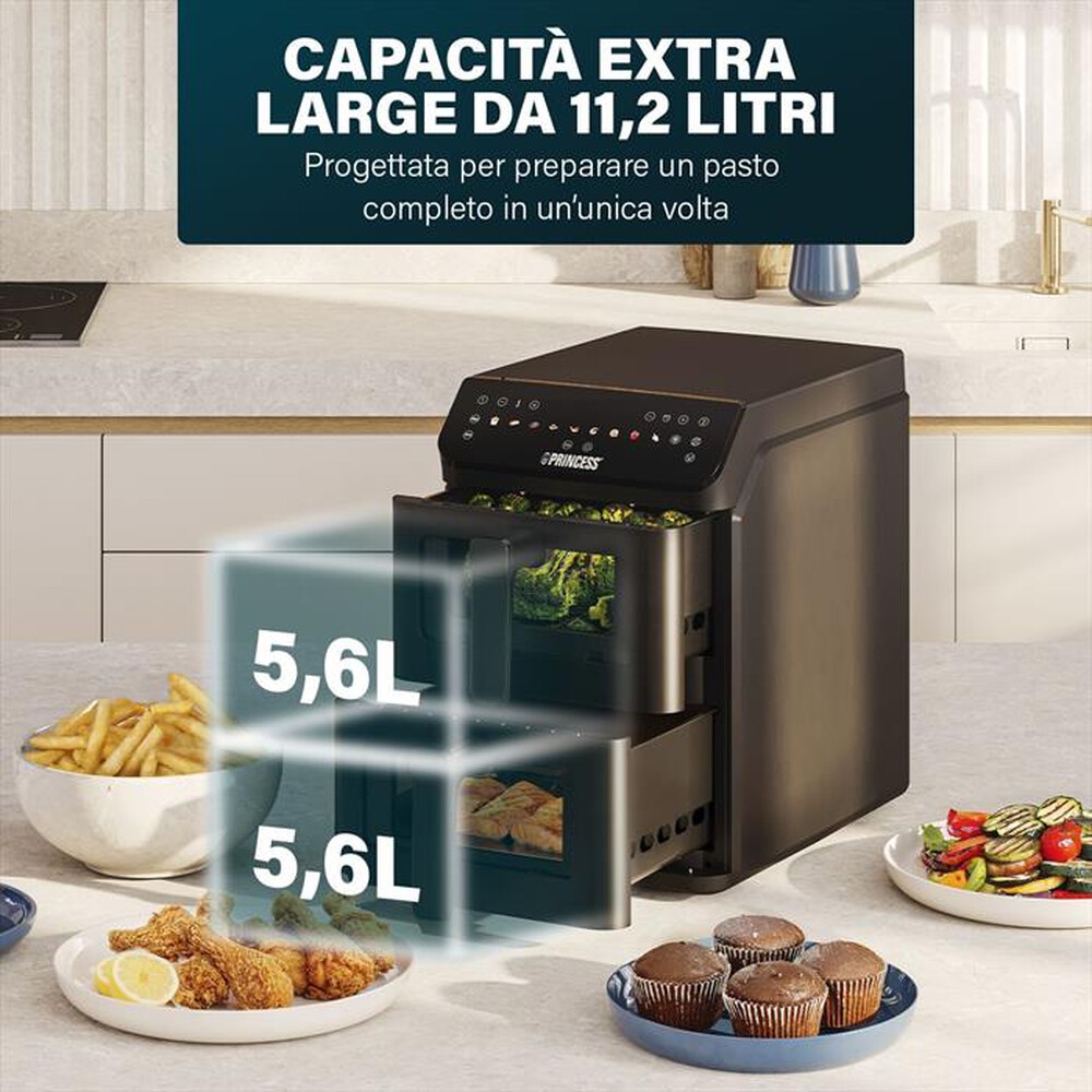 Immagine del prodotto PRINCESS - Friggitrice ad aria DUAL VERTICAL-Nero