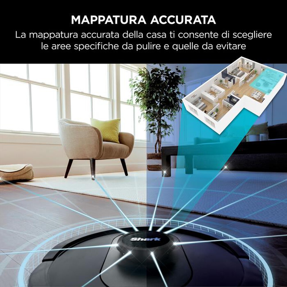 "SHARK - ROBOT ASPIRAPOLVERE SVUOTAMENTO AUTOMATICO RV2500S-Nero"