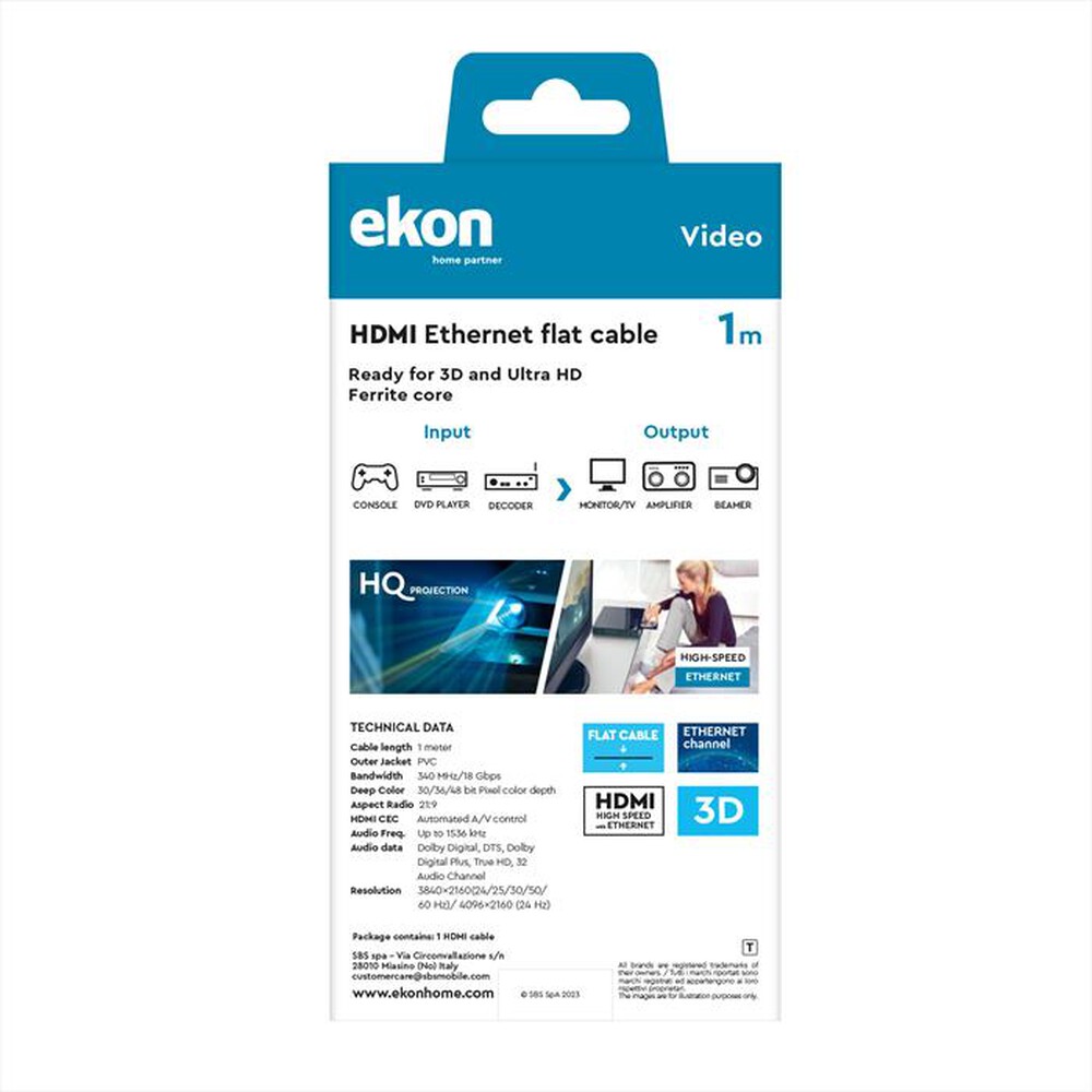 "SBS - ECVHDMI10FLAT-Nero"
