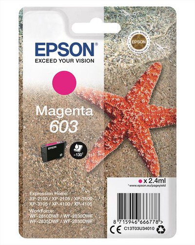 EPSON - 603 STELLA MARINA T03U STANDARD SINGLE  MAGENTA-Magenta