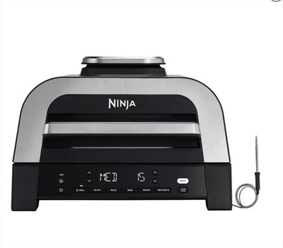 NINJA - Friggitrice ad aria 6-IN-1 MAX GRILL & AIR FRYER-Grigio e Argento