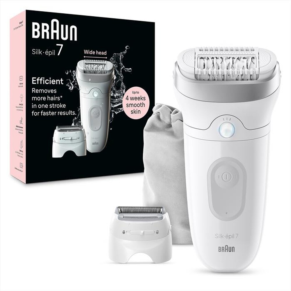 "BRAUN - Epilatore SILK-ÉPIL 7 7-041-BIANCO/ARGENTO"