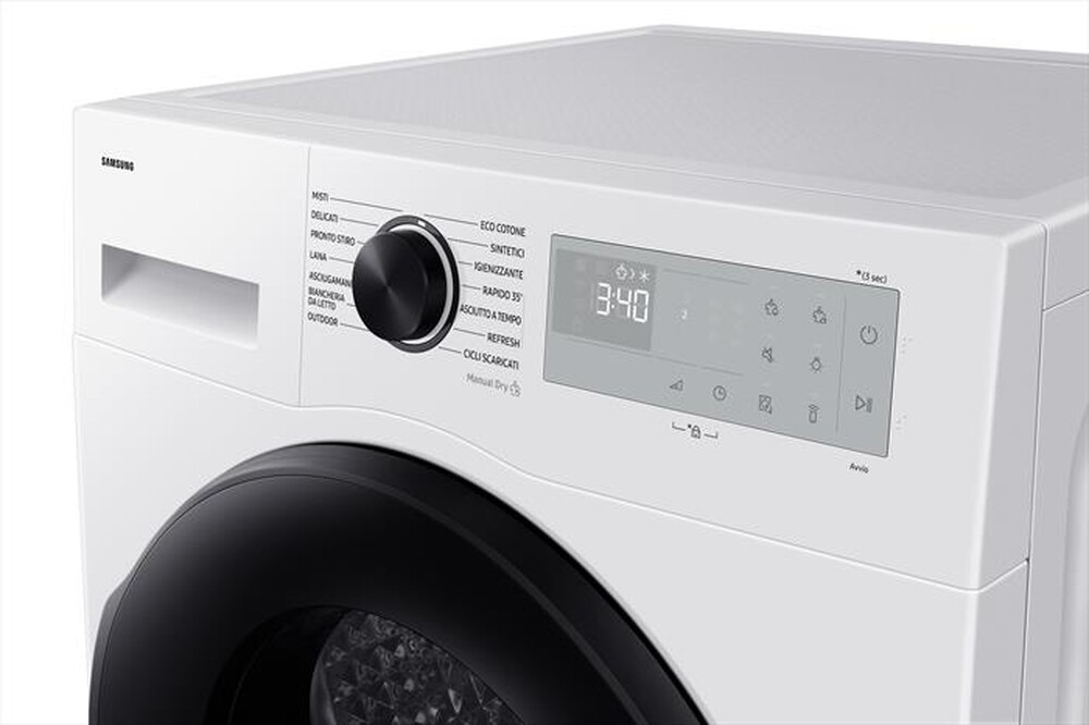 "SAMSUNG - Asciugatrice DV90DG52A0AHET 9KG Classe A+++-bianco oblò nero display silve"
