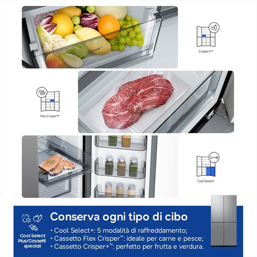 Immagine del prodotto SAMSUNG - Frigorifero 4 porte RF65DG960ESREF Classe E 647 lt-Inox Spazzolato