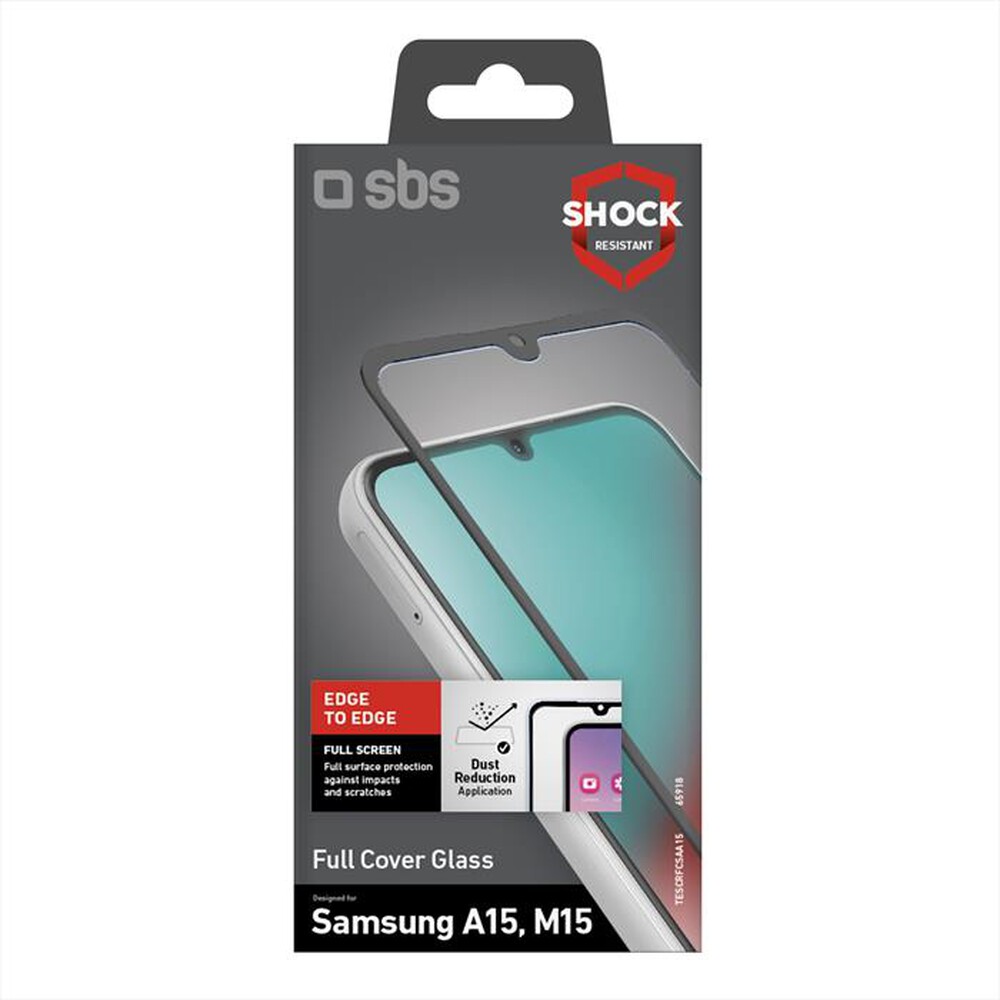 "SBS - Screen protector TESCRFCSAA15 per Samsung A15-Nero"