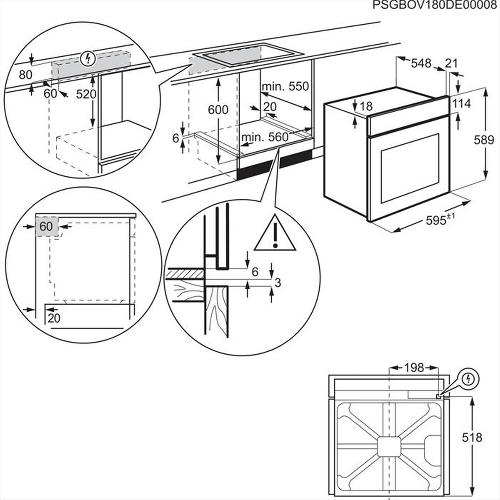 Immagine del prodotto ELECTROLUX - Forno incasso elettrico EOC6H56H Classe A+-Nero