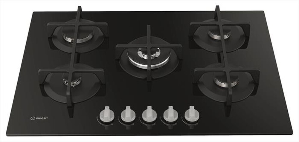 "INDESIT - Piano cottura a gas ING 72T/BK 5 fuochi 73cm-Nero"