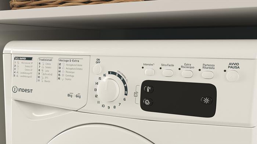 "INDESIT - Lavasciuga EWDE 861483 W IT N 8/6 Kg Classe C"