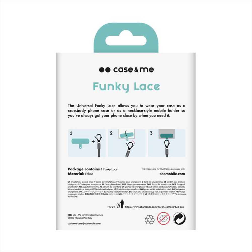 "CASEME - Laccio universale per smartphone CMUNILACEPATCH2-Azzurro"
