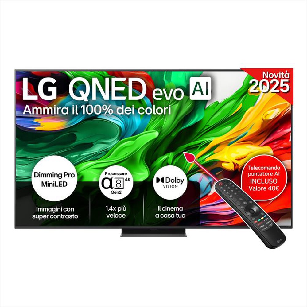 LG - Smart TV QNED EVO AI MINILED UHD 4K 65" 65QNED86A6-Charcoal Black