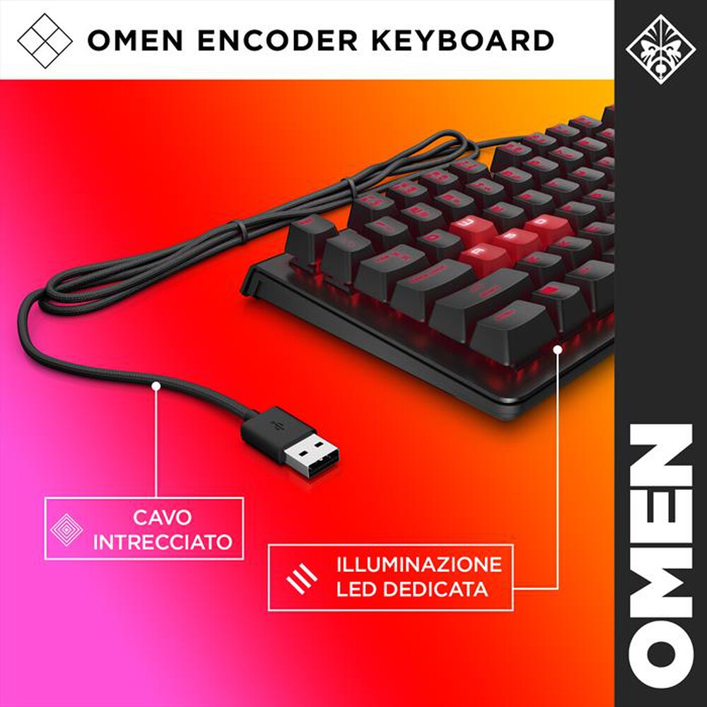 "HP - OMEN ENCODER CHERRY MX RED-Nera"