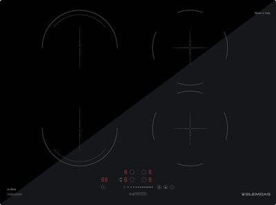 GLEM GAS - Piano cottura induzione GTI741BSL 70 cm-Nero Lucido