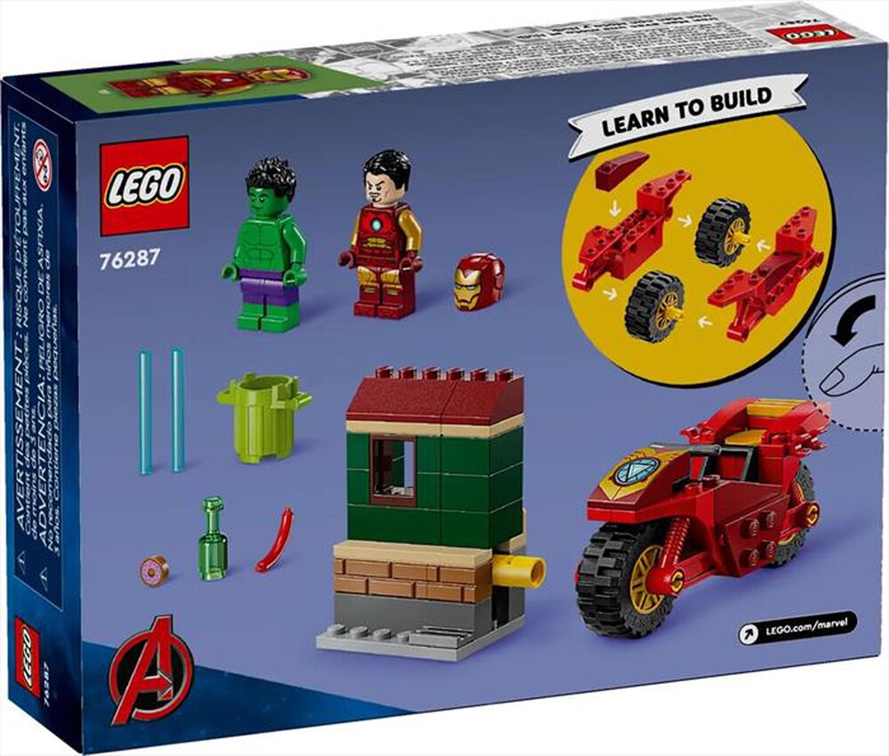 "LEGO - Iron Man con moto e The Hulk - 76287-Multicolore"