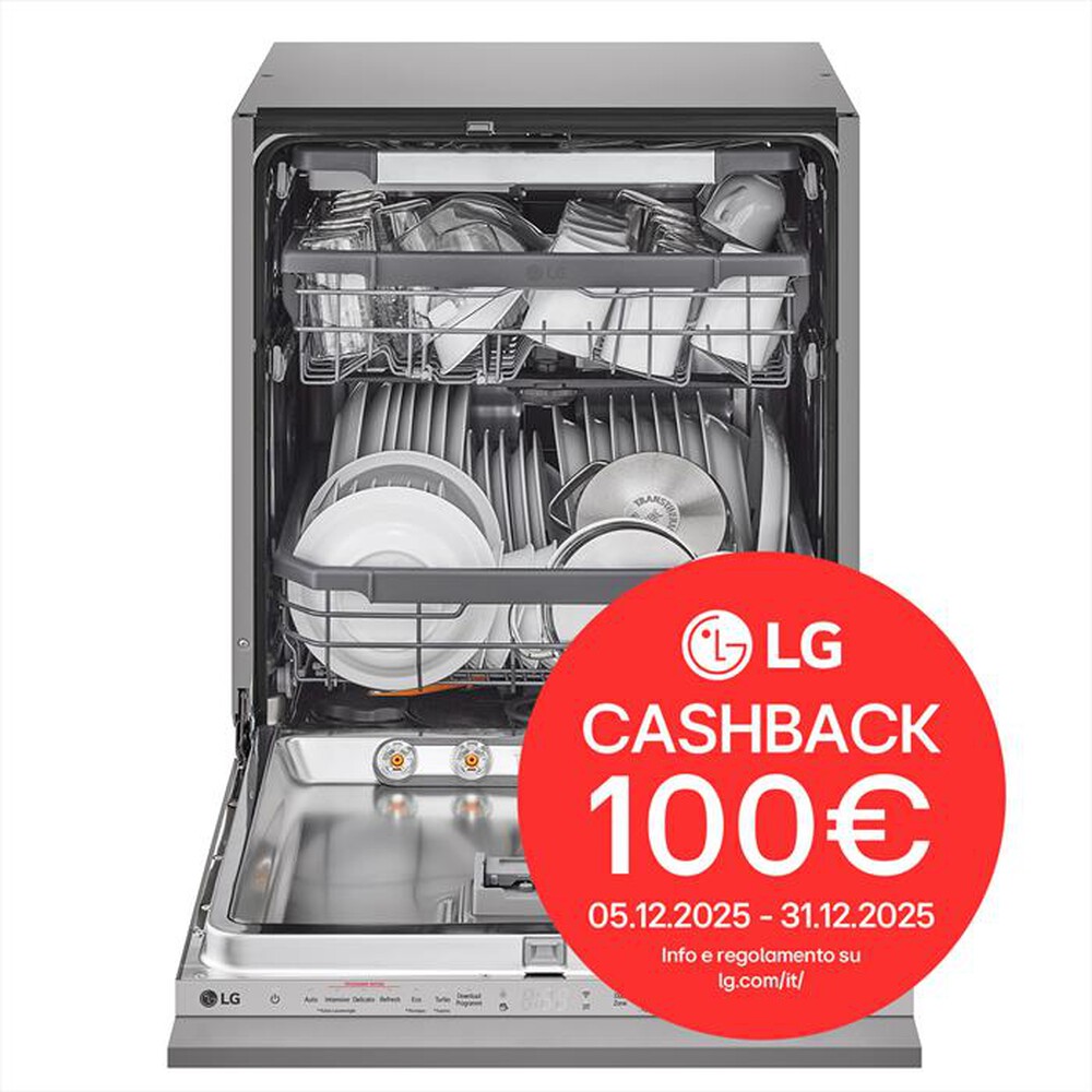 LG - Lavastoviglie QUADWASH DB365TXS Classe B 10coperti-Acciaio inossidabile