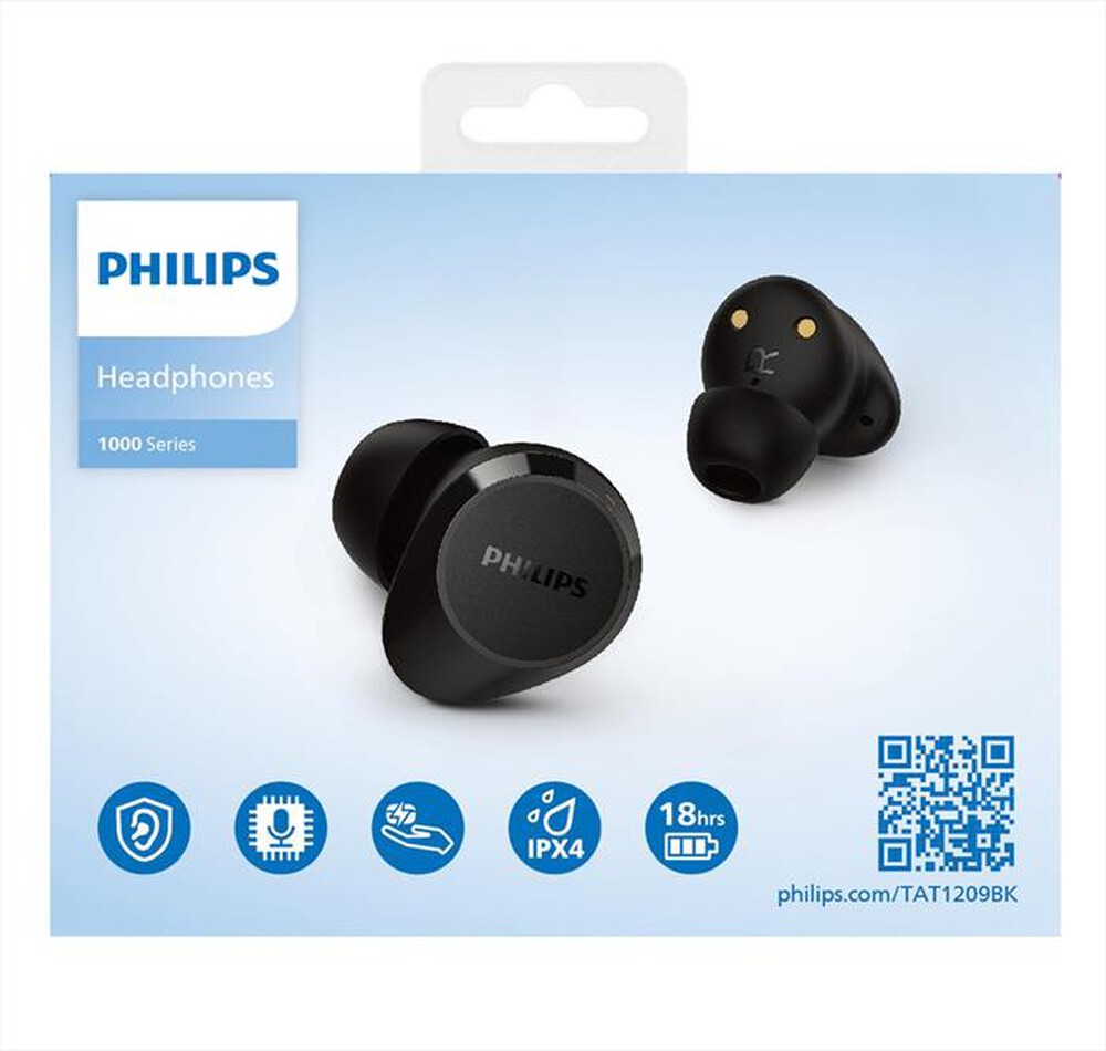 "PHILIPS - Auricolari bluetooth TAT1209BK/00-BLACK"