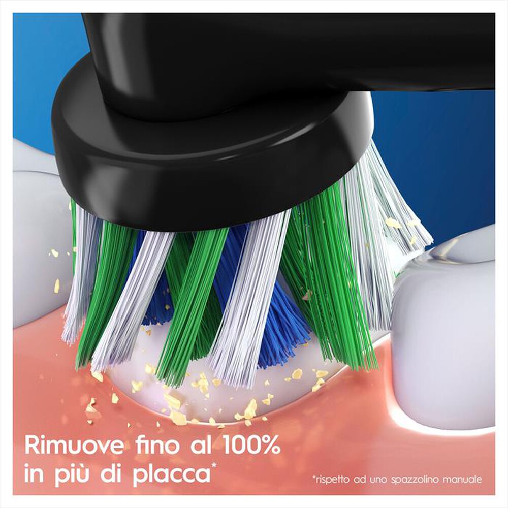 "ORAL-B - Testine Crossaction Con CleanMaximiser, 3 Pezzi-Nero"