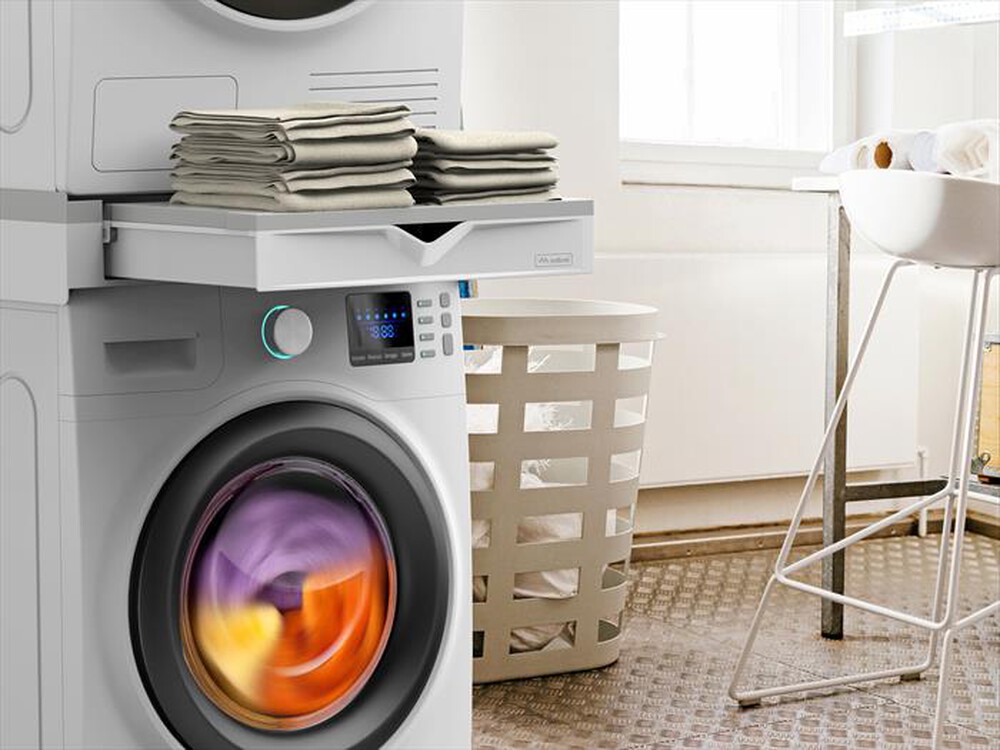 "MELICONI - Kit sovrapposizione lavatrice TORRE DUO-Tecnopolimero bianco e grigio"