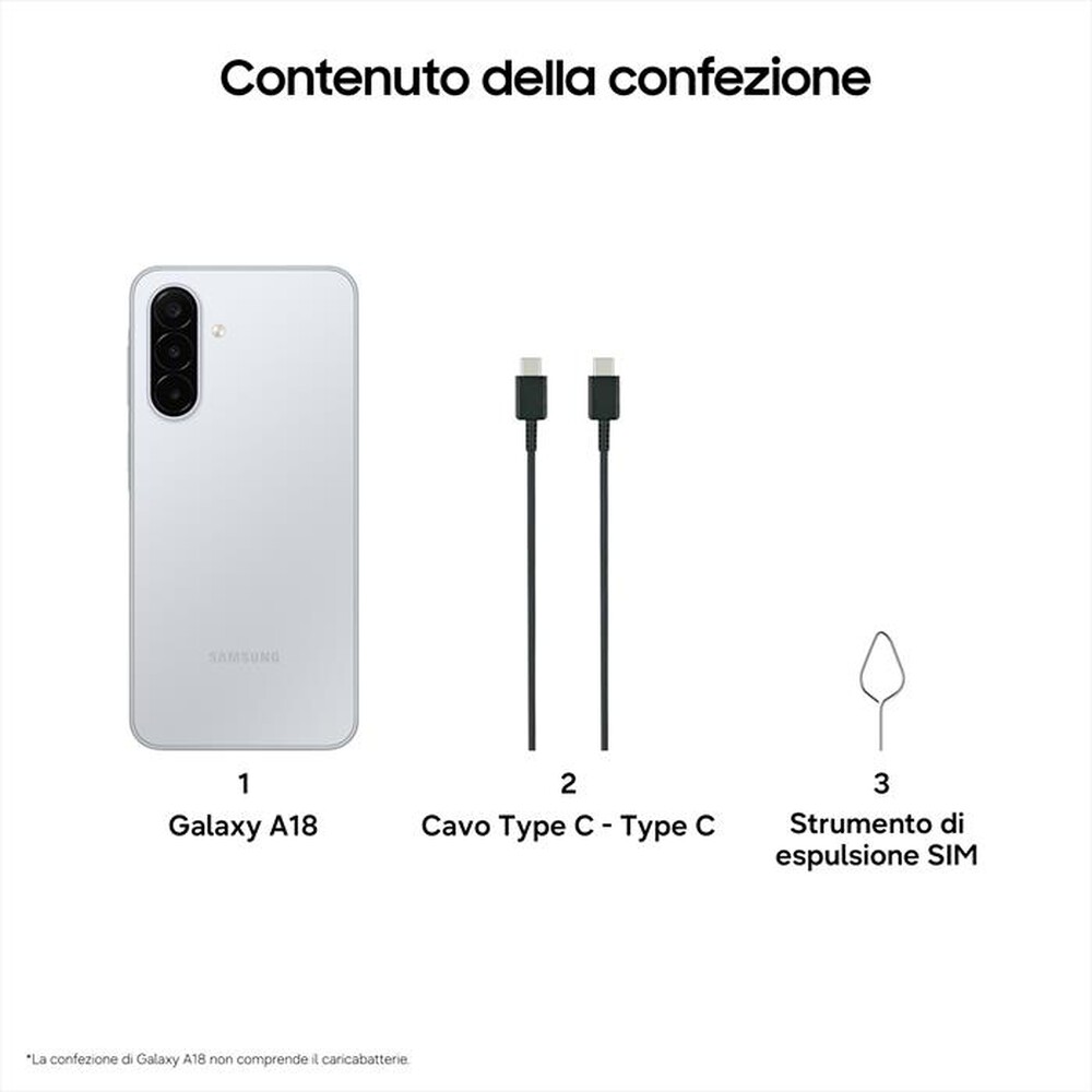 Immagine del prodotto SAMSUNG - Smartphone GALAXY A18 LTE 128GB-Silver