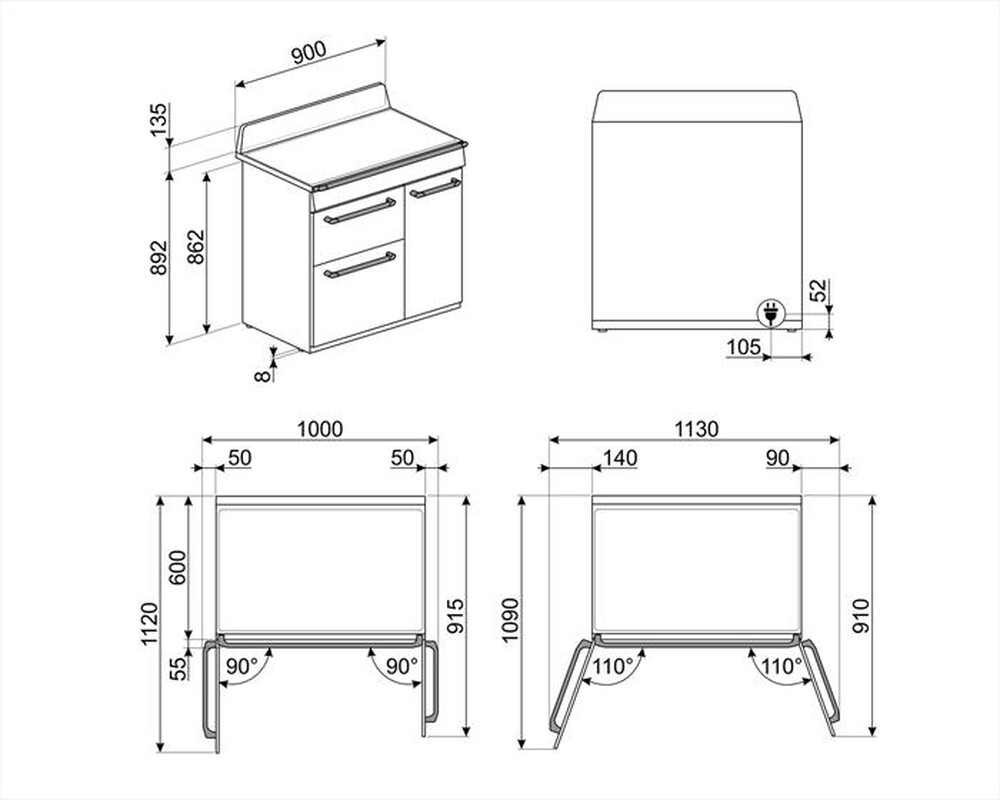 Immagine del prodotto SMEG - Cucina elettrica TR93IGR Classe A-Antracite