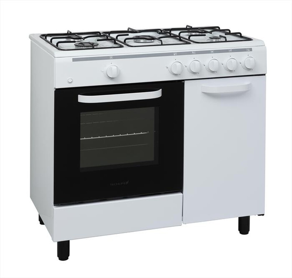 "TECHLIFE - Cucina a gas TFCG90WFGG-Bianco"