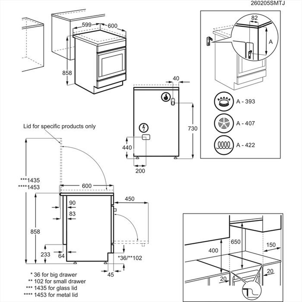 Immagine del prodotto ELECTROLUX - Cucina a gas LKK620010W Classe A-Bianco