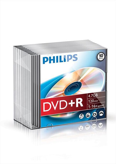 PHILIPS - DVD+R 4,7GB 16X-ARGENTO