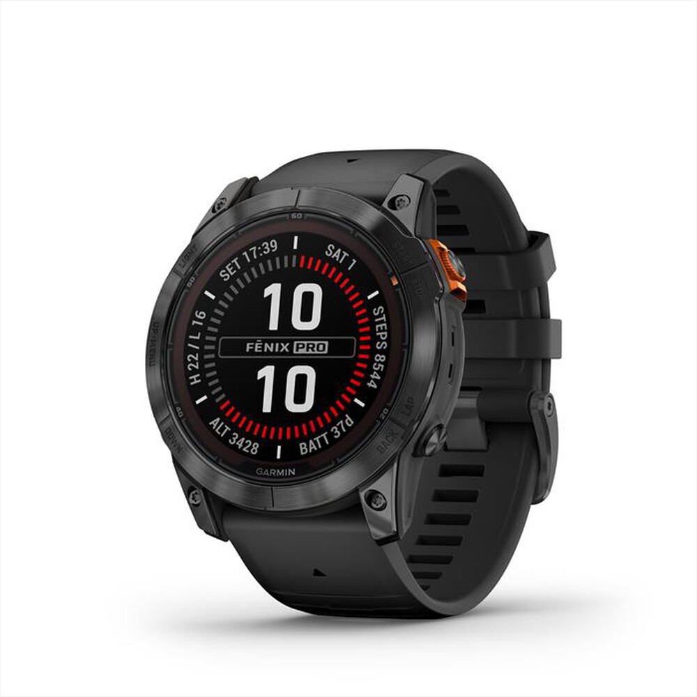 "GARMIN - Smartwatch FENIX 7X PRO SOL-SLATE GRAY STL W/BLACK BND"