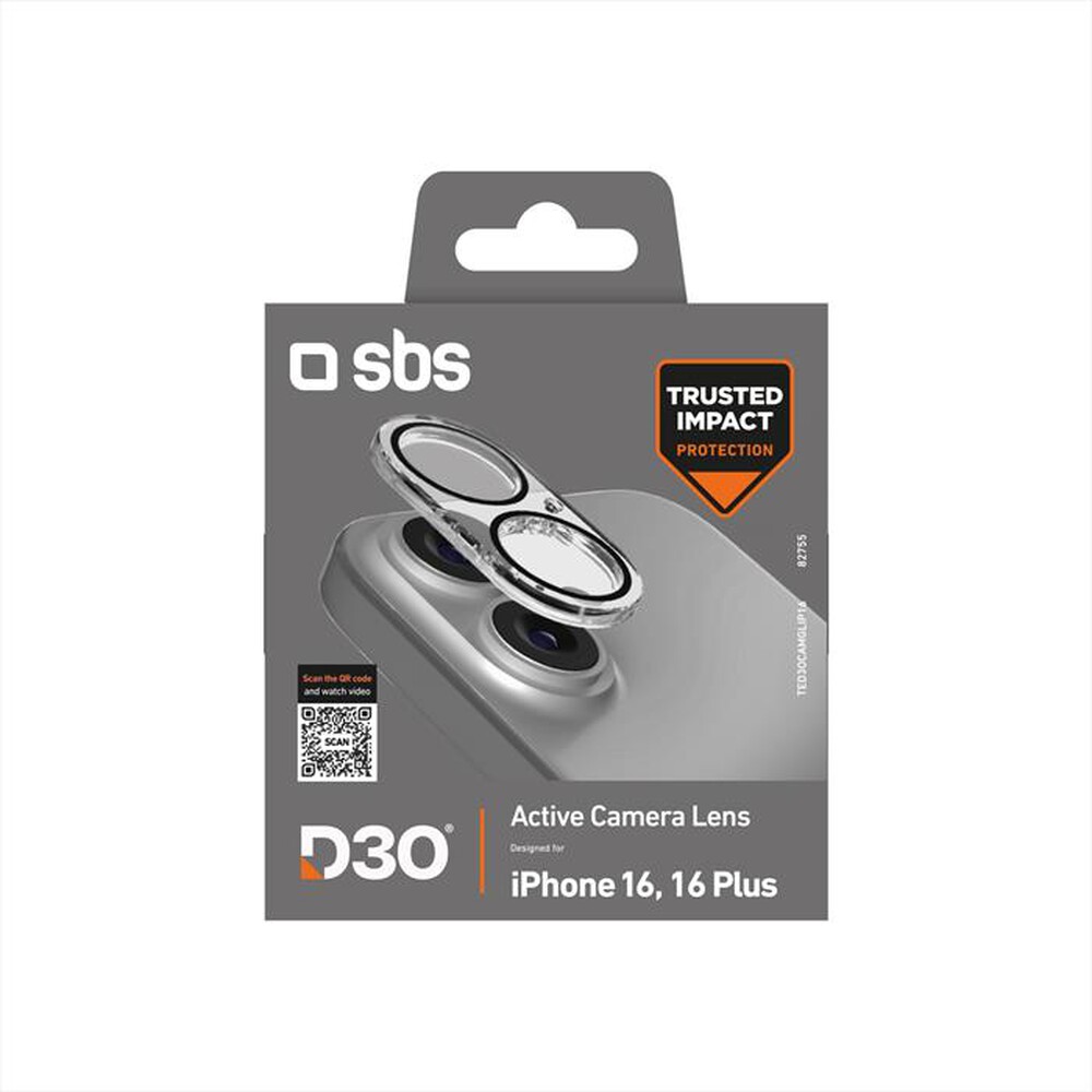 "SBS - Camera glass iPhone 16/16 Plus TED3OCAMGLIP16-Nero"
