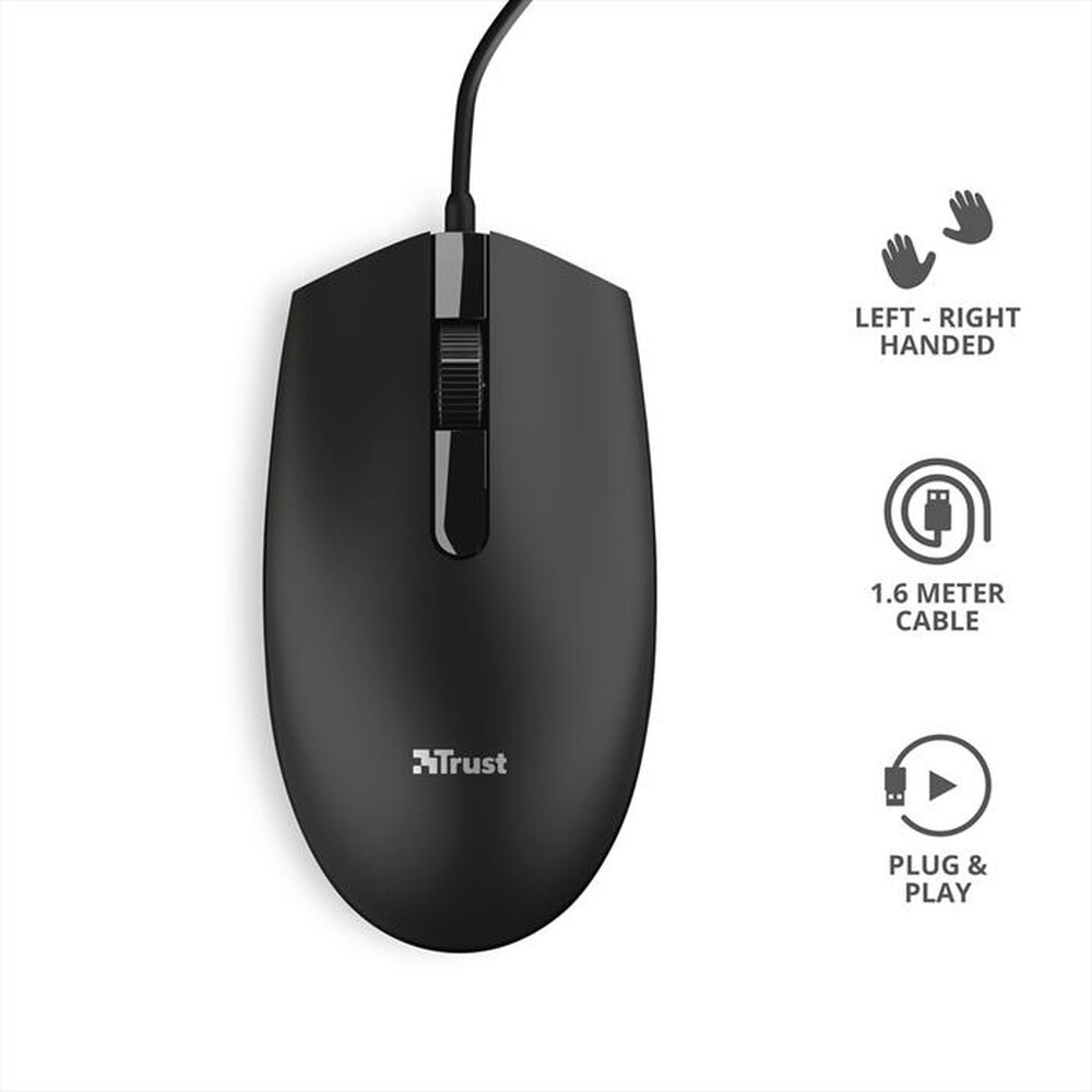 "TRUST - BASI WIRED MOUSE-Black"