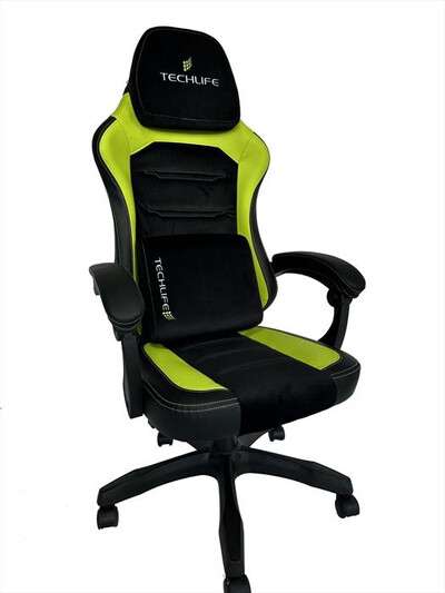 TECHLIFE - TLGT0008 Sedia Gaming reclinabile Space - TLGT0008-Nero/Verde