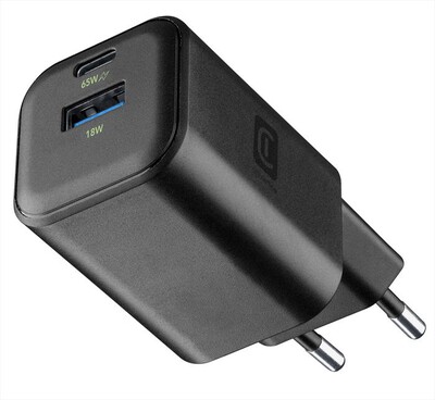 CELLULARLINE - Caricabatterie da rete MULTIPOWER GAN 65W-Nero