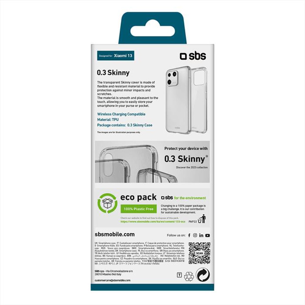 "SBS - Cover TESKINXI13T per Xiaomi 13-Trasparente"