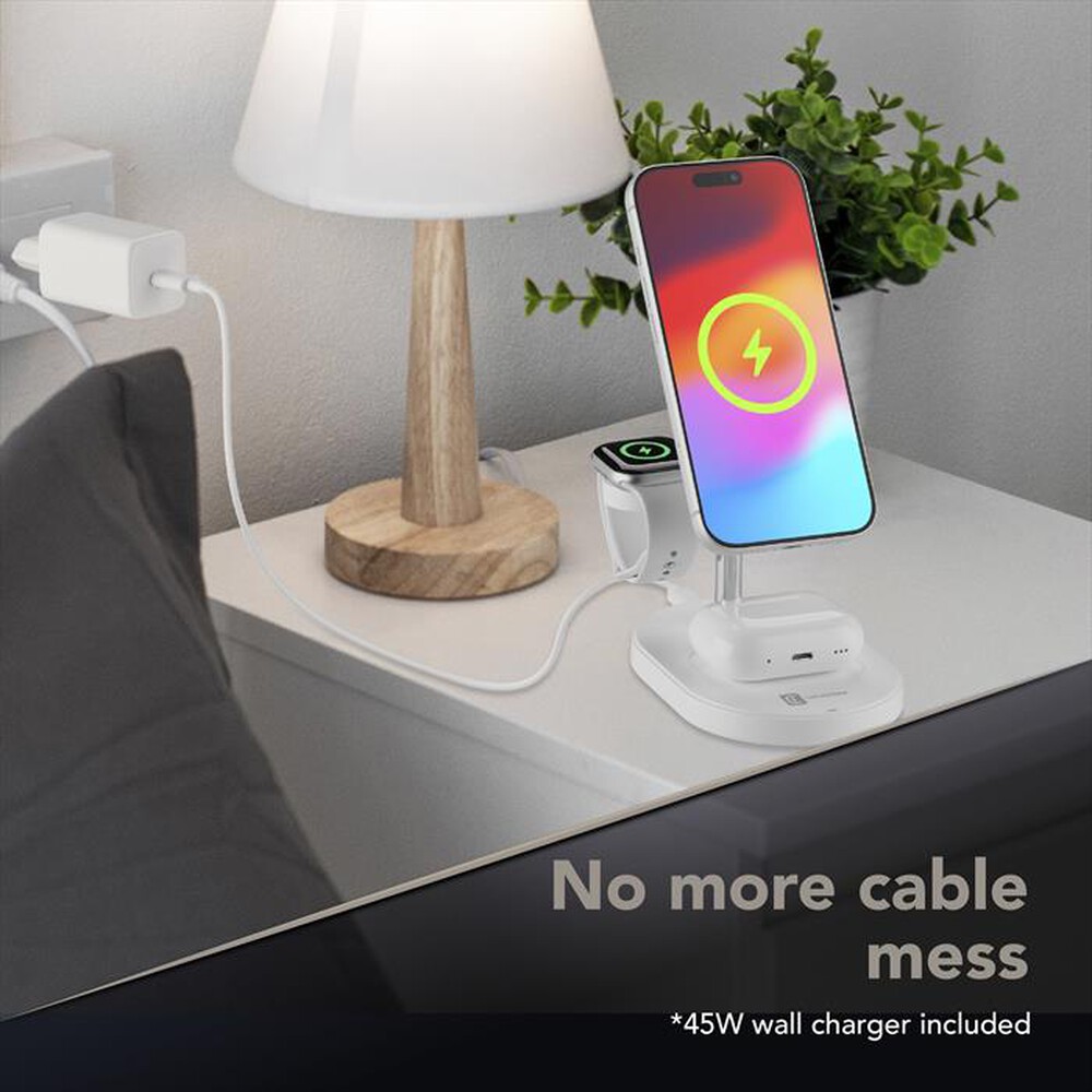 Immagine del prodotto CELLULARLINE - Station ricarica wireless 3in1 MAG TRIO QI2.2 25W-Bianco
