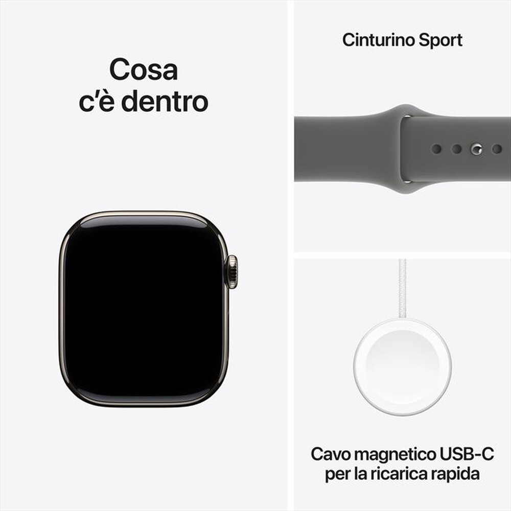 Immagine del prodotto APPLE - Watch Series 11 GPS + Cellular 42mm Titanio-Band Grigio Pietra - S/M