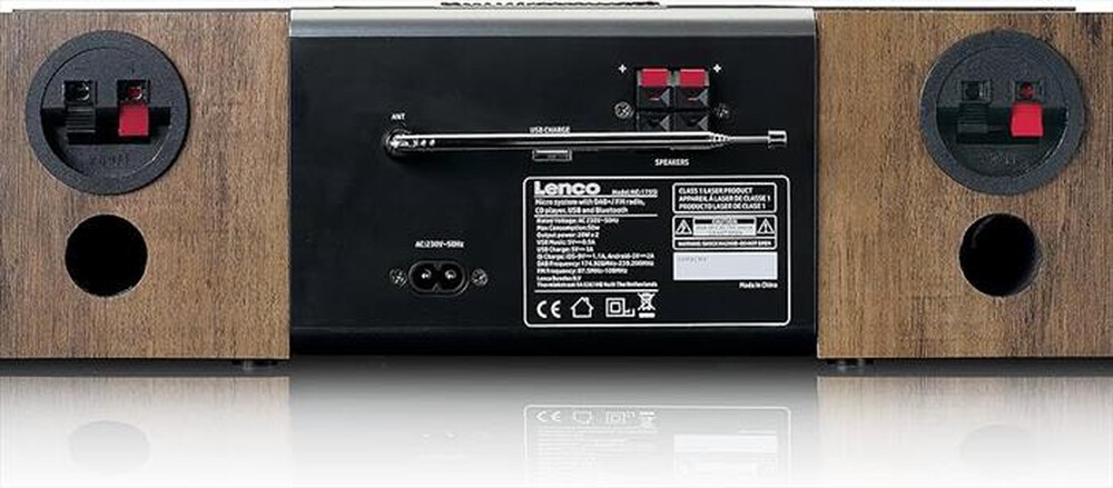 "LENCO - Micro HiFi MC-175SI-WOOD/SILVER"