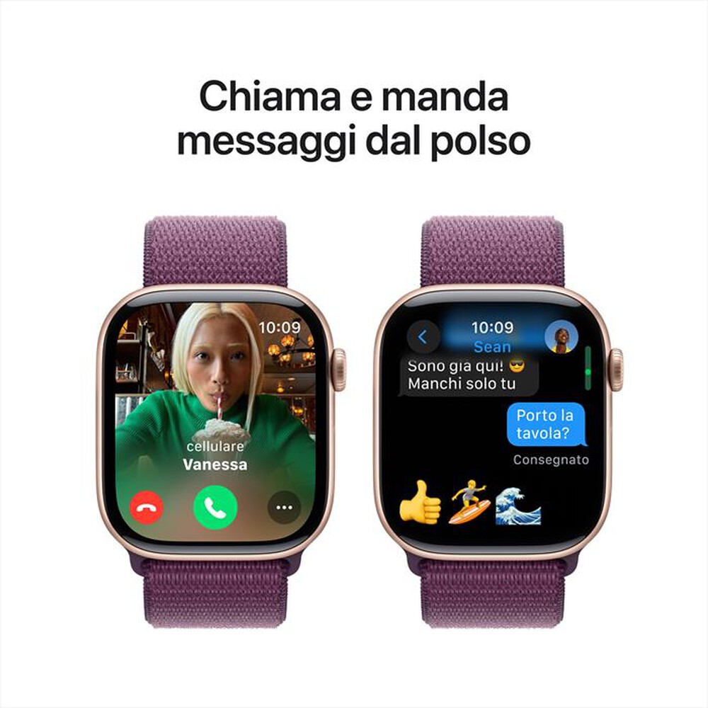 "APPLE - Watch Series 10 GPS 46mm Alluminio-Oro Rosa - Sport Loop Prugna"