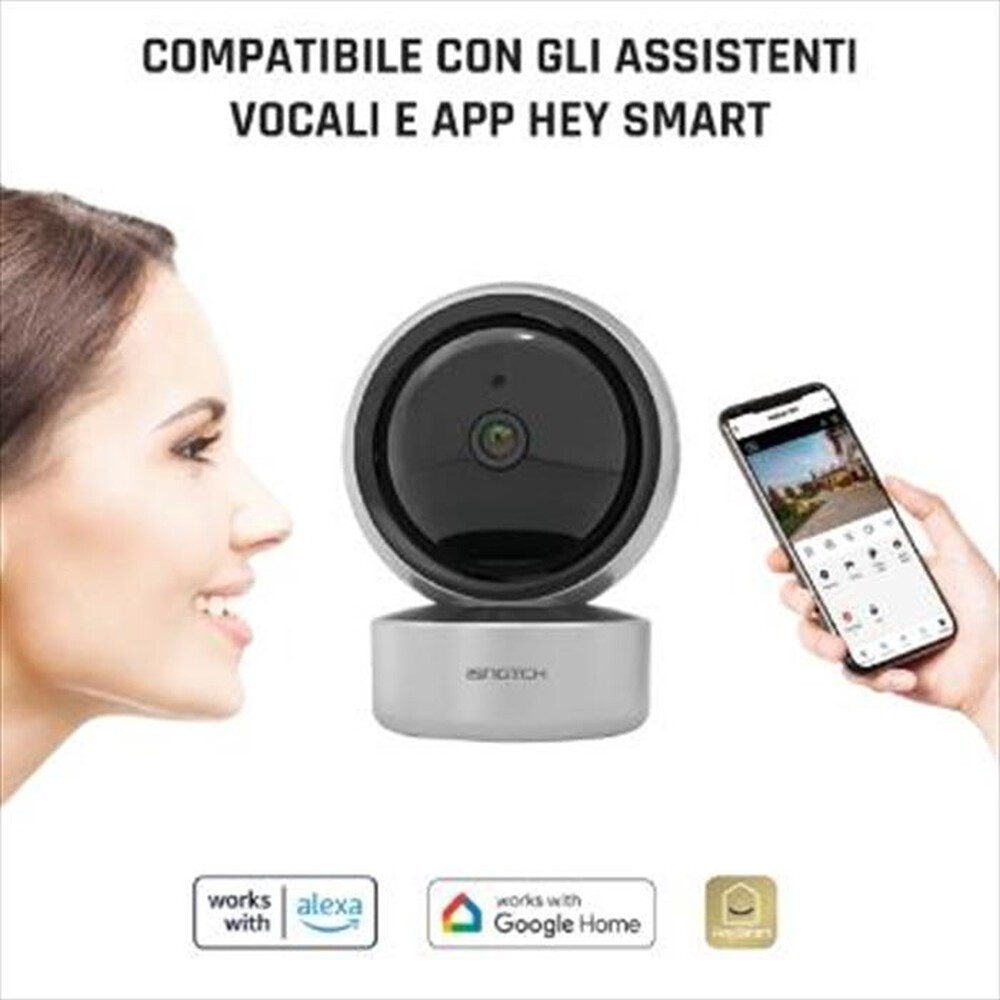 "ISNATCH - HEYCAM PRO - TELECAMERA WI-FI MOTORIZZATA HD-2K PE-Argento"