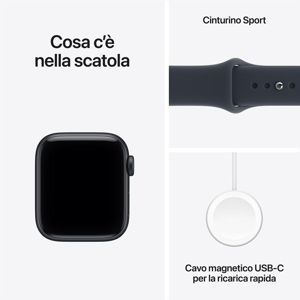 Immagine del prodotto APPLE - Watch SE 3 GPS 40mm Alluminio Mezzanotte-Sport Band Blu marino - S/M
