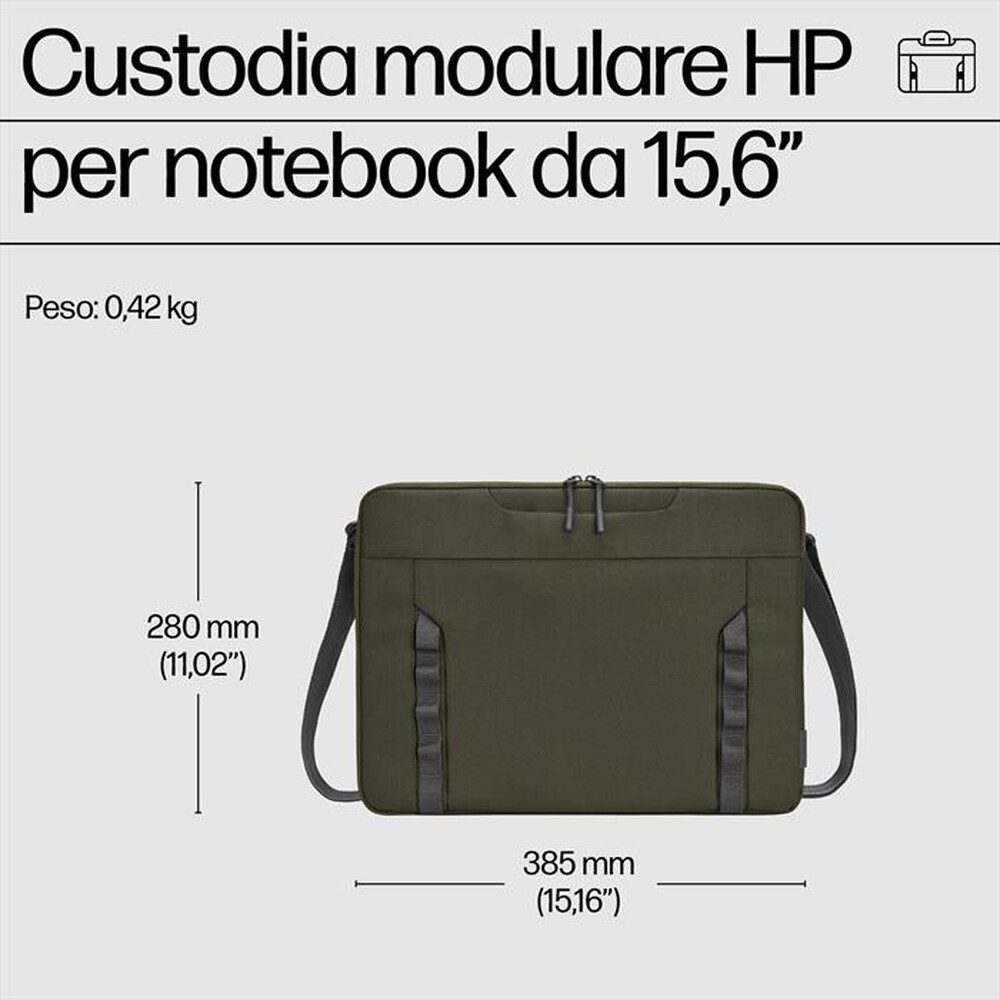 "HP - Borsa SLEEVE MODULAR per Notebook fino a 15,6\"-Verde"