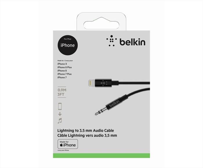 BELKIN - CAVO AUX DA LIGHTNING A AUDIO JACK 3.5MM-Nero | Euronics