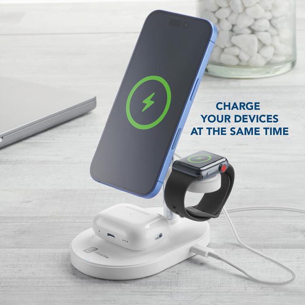 Immagine del prodotto CELLULARLINE - Station di ricarica wireless magnetica MAG TRIO-Bianco