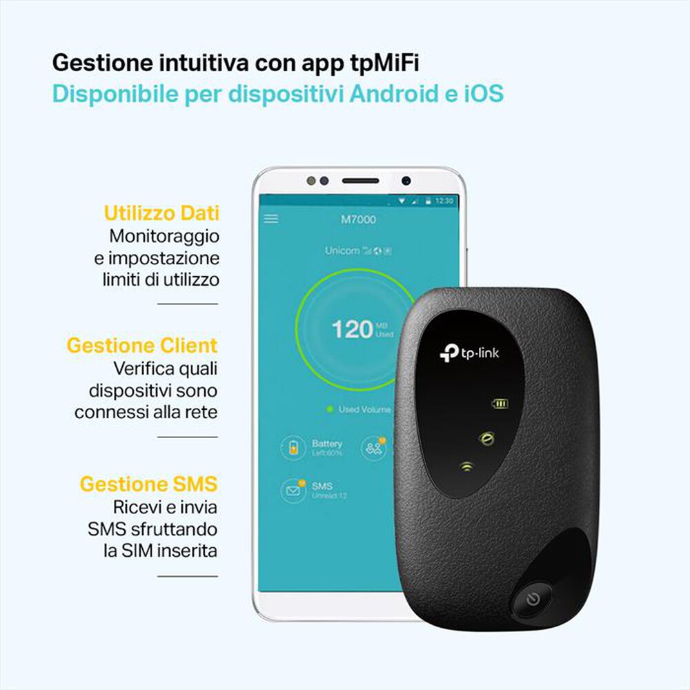 "TP-LINK - M7010 HOTSPOT 4G FINO A 150MBPS - WI-FI N300"
