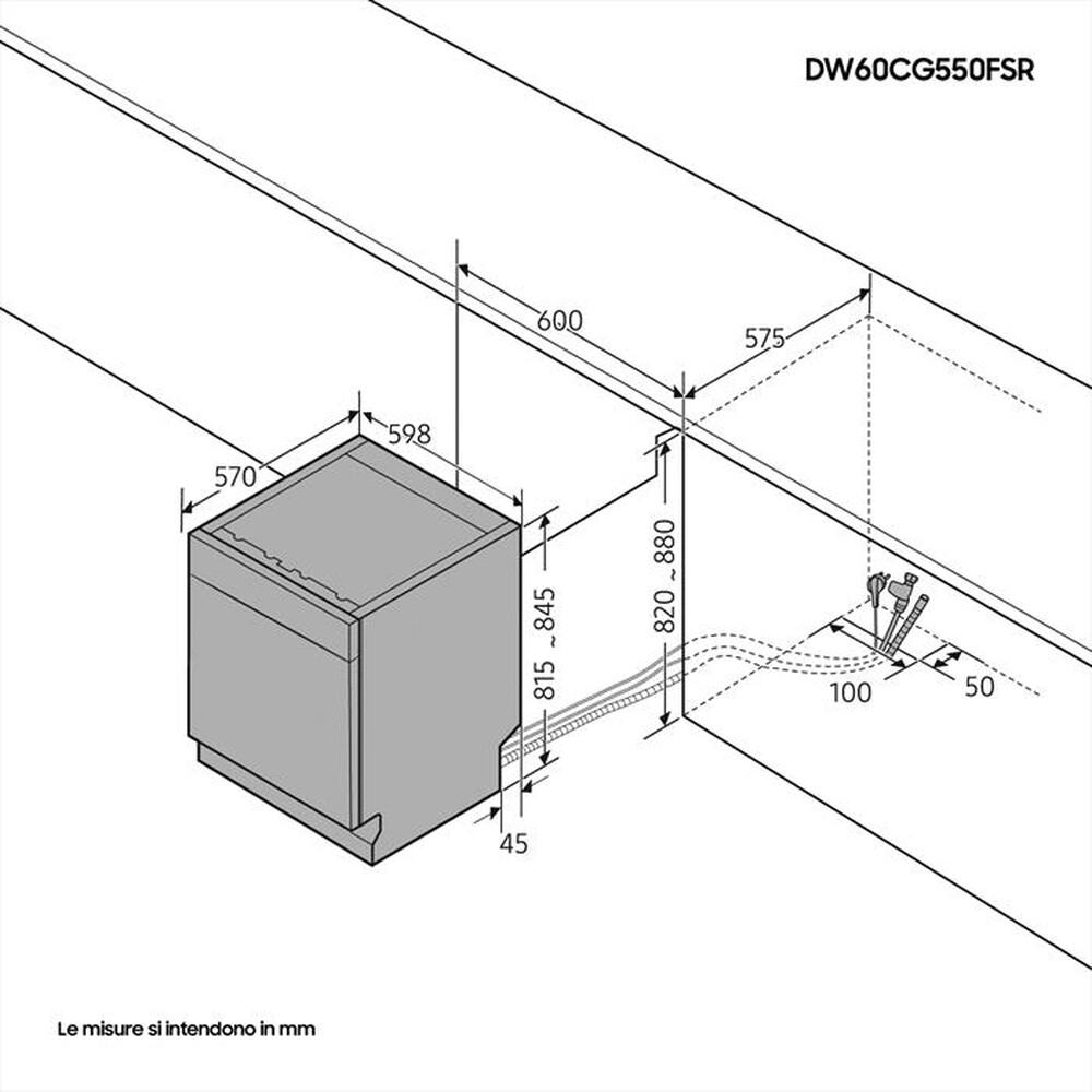 Immagine del prodotto SAMSUNG - Lavastoviglie DW60CG550FSRET Classe D 14 coperti-INOX