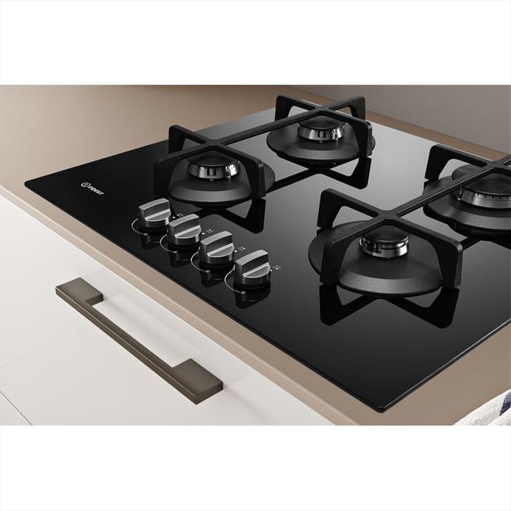"INDESIT - Piano cottura a gas ING 61T/BK 4 fuochi 59cm-Nero"